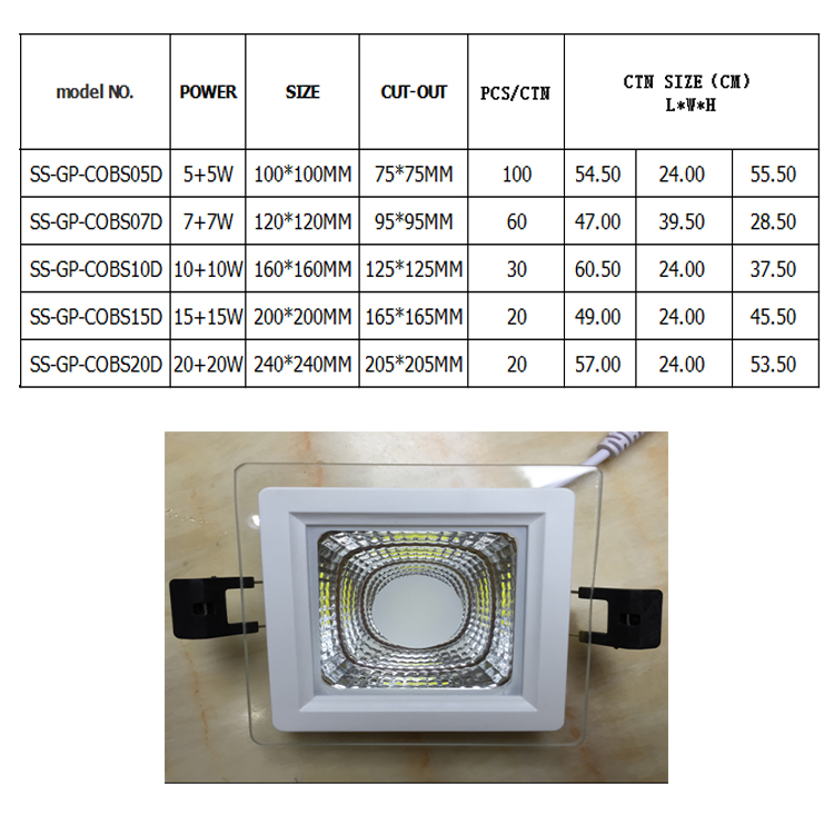 LED Glass Downlight Panel Light AT-026